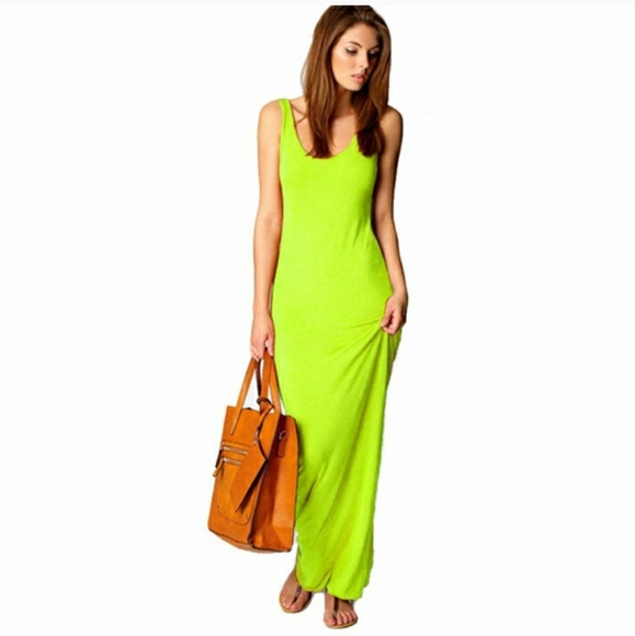 Branded Wear For Less (BFL) Dresses & Skirts - 2/$15 NWOT Slim Strap Electric Yellow Maxi Dress
